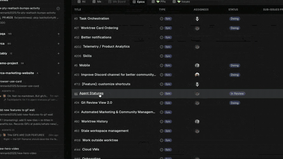 Tích hợp GitHub - mở PR, theo dõi check, và triage issue mà không rời khỏi worktree